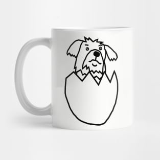 Puppy Hatching from Easter Egg Outline Mug